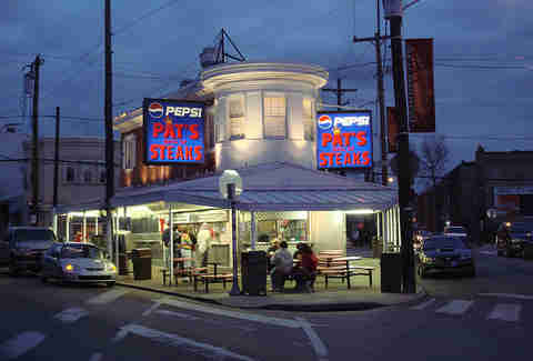 Pat's King of Steaks home of the original Philly cheese steak in Philadelphia, Pennsylvania.