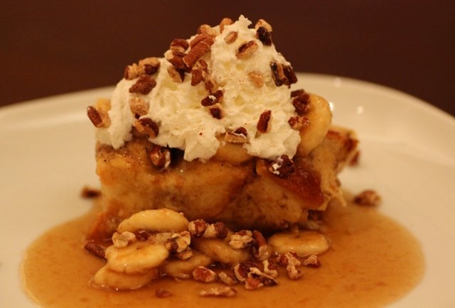 French Toast Bread Pudding with Bourbon Banana Syrup