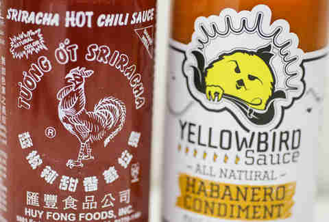 sriracha and yellowbird close up