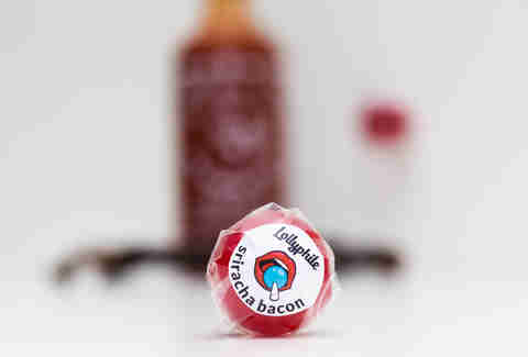 sriracha lollypop close-up
