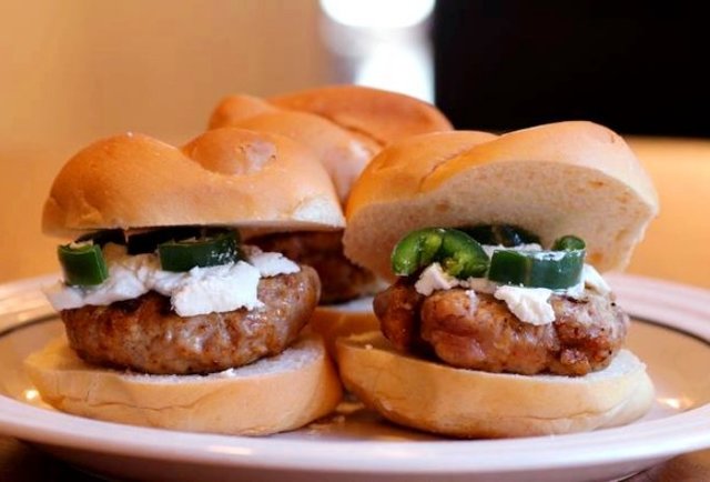 Cheese Spread, Chicken Legs, and 'Peno Popper Sliders