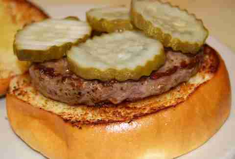 hamburger with pickles