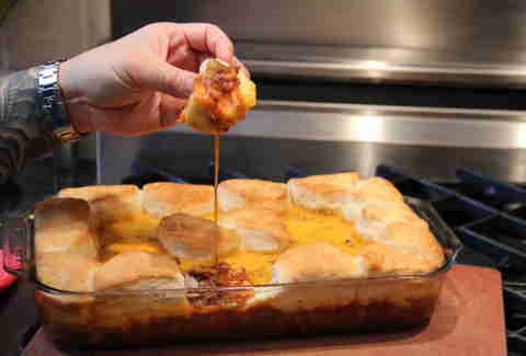 Cheddar Cheese, Sausage, And Biscuit Dip