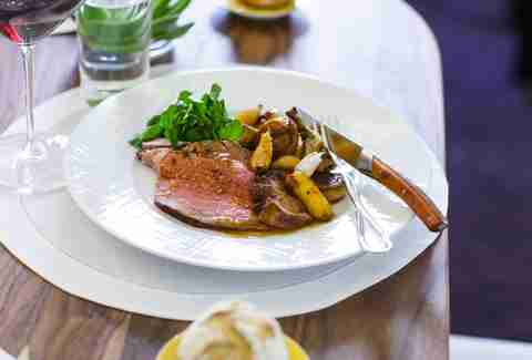 garlic-studded lamb