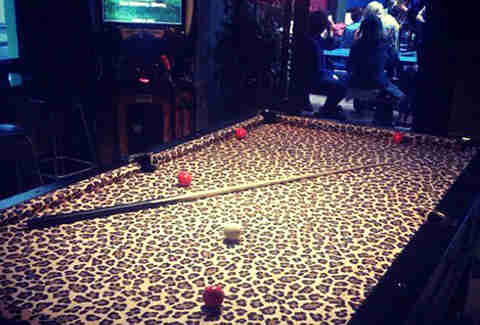 The Silver Fox Lounge's amazing leopard print pool table