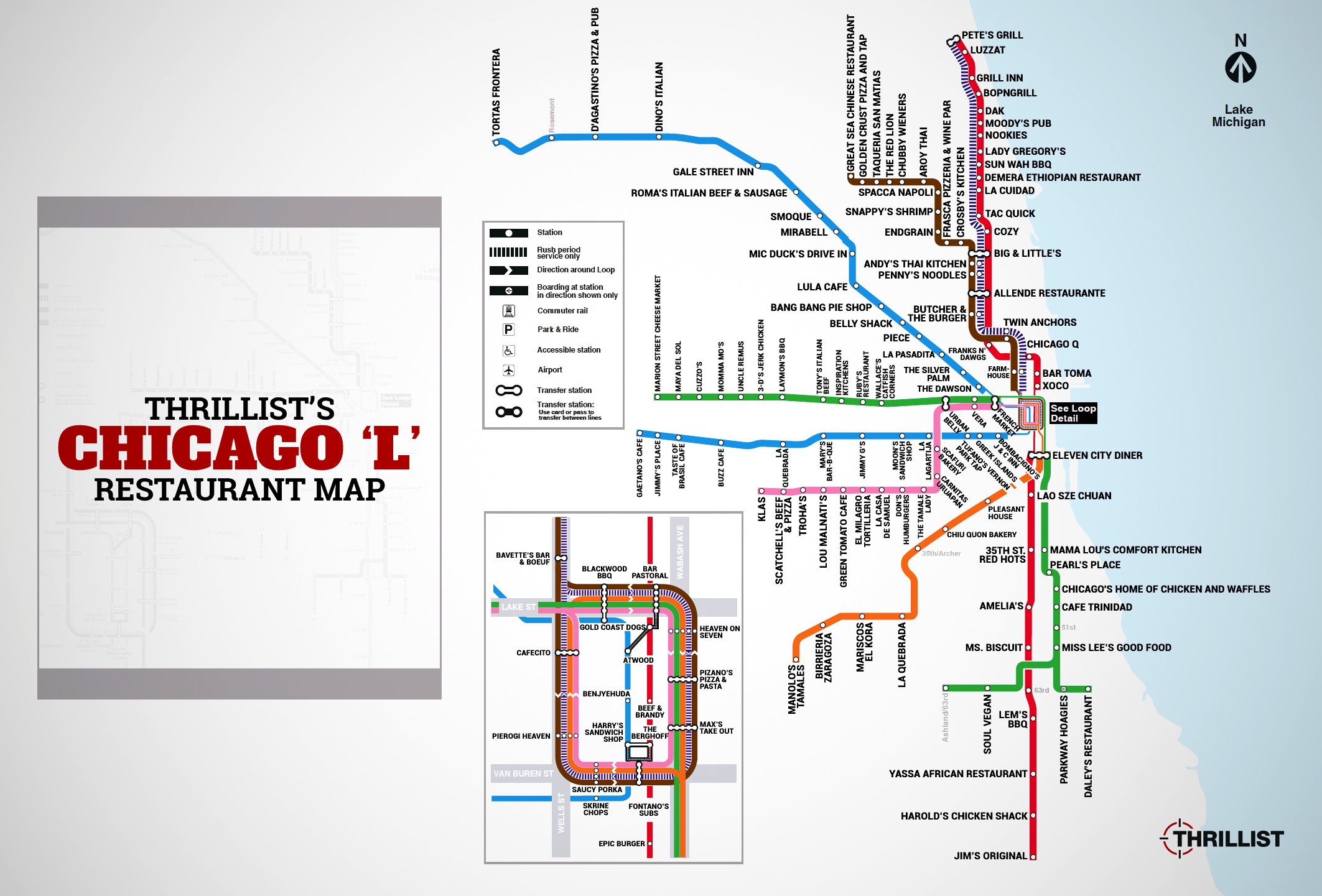 Chicago Elevated Train Map Chicago Best Restaurants - Cta L Stop - Thrillist