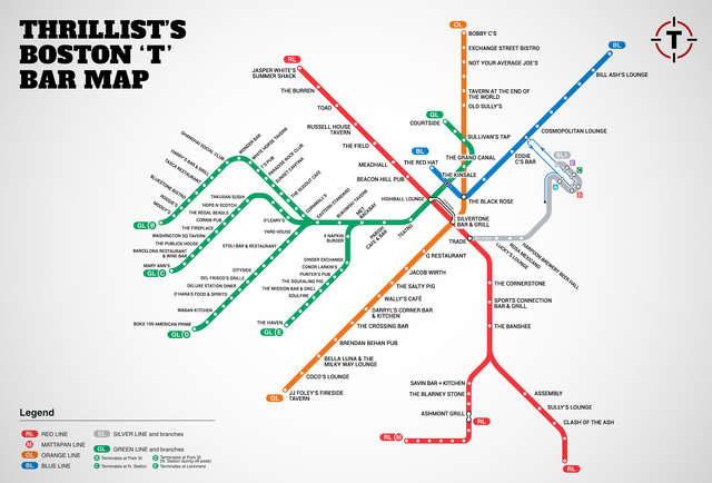 Boston T Bar Map