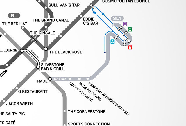 Silver Line Boston T Bar Map