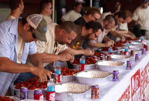Crawfish eating competition