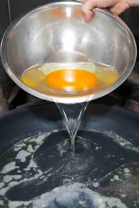 frying ostrich egg