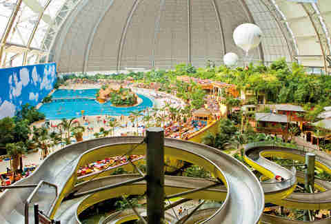 tropical islands pool and slide