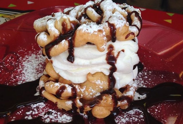 Funnel cake ice cream sandwich