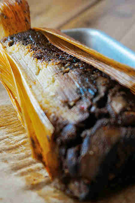 Mushroom Mole Tamale