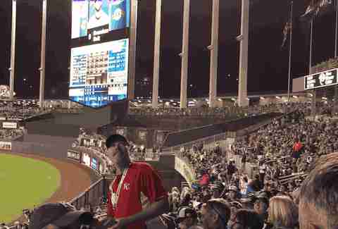 Kansas City Royals peanut guy throwing GIF