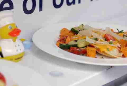 Pumpkin ravioli on Lufthansa