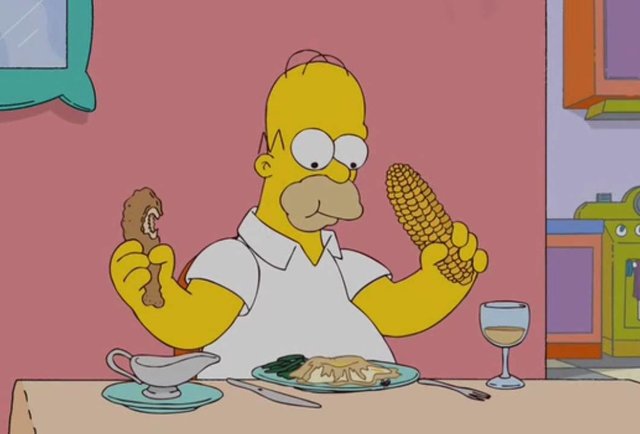 Homer Simpson eating