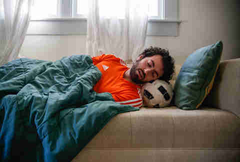 sleeping soccer