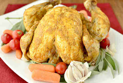Lower-fat roast chicken