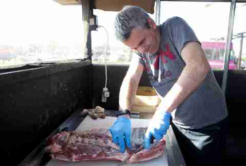 Trimming meat