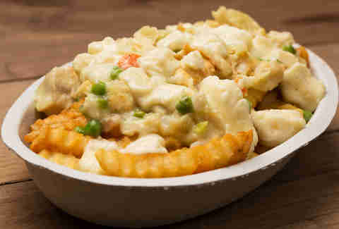 Chicken pot pie poutine -- Thrillist Recipes