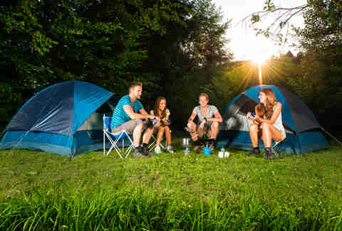 Camping is in tents