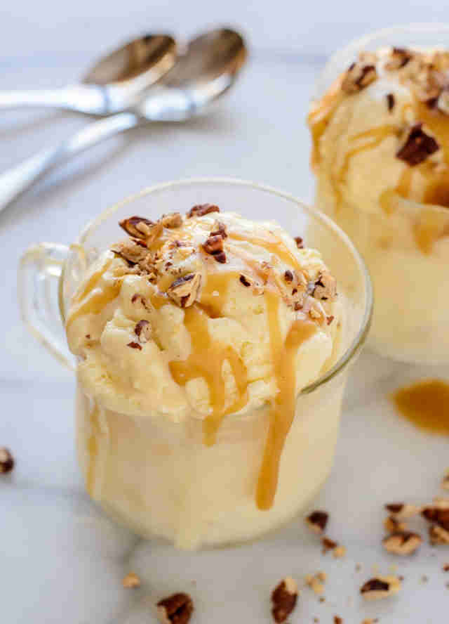 Irish whiskey ice cream with salted caramel