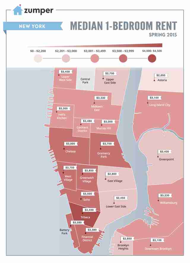 Maps Show the TotallyInsane Rents in NYC Neighborhoods Thrillist