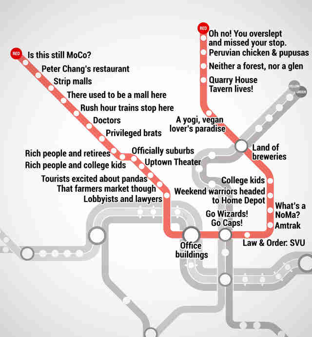 Judgmental Washington DC Metro Map - Thrillist