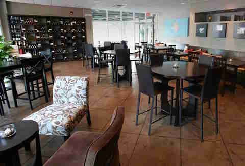 Urban Vines wine bistro, high top tables and chairs