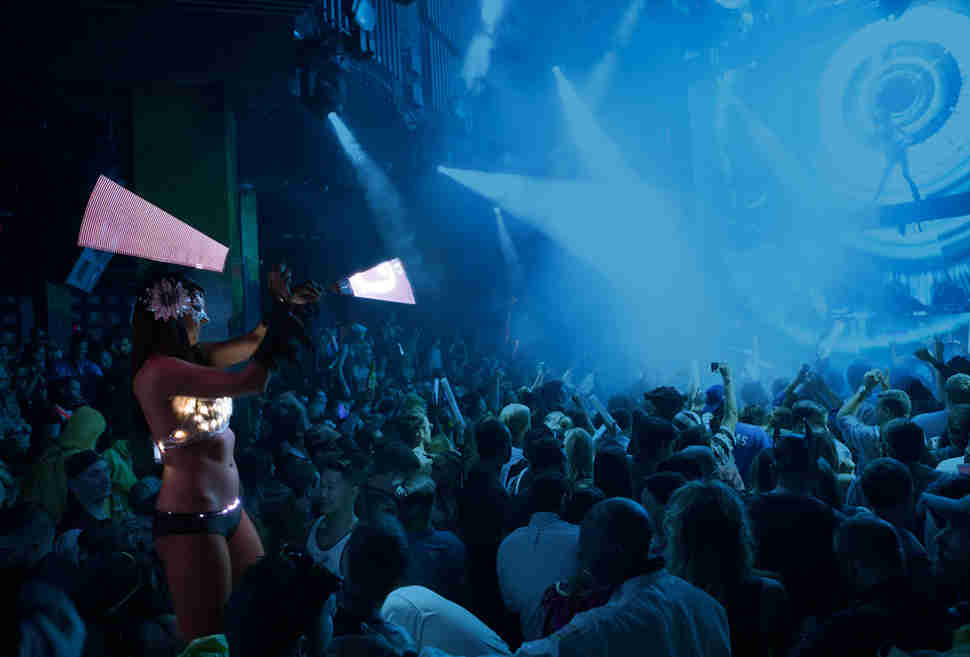 Swinging lights at the club