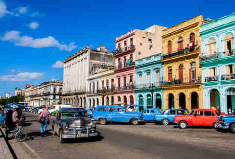 Cars in the colorful street of Havana, Cuba
