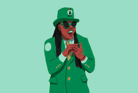Celtics superfan Bob Marley, aka Black Leprechaun