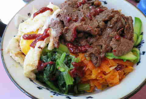 Bi bim bob with pork and egg