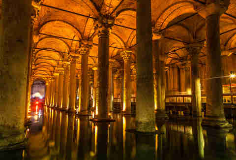 The underground Basilica Cistern in Istanbul, Turkey