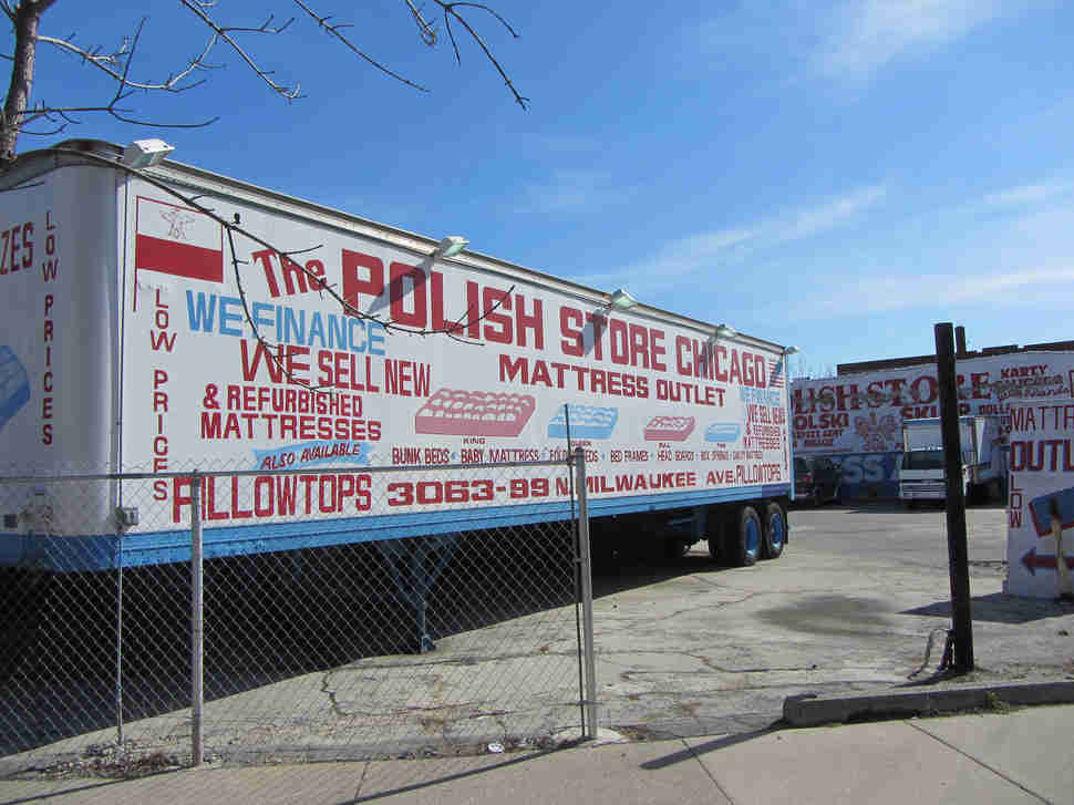 Signage for the Polish store in Chicago