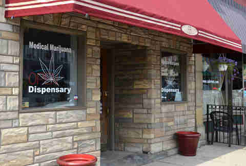 Facade of weed dispensary