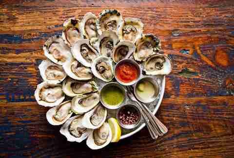 raw oysters on the half shell from desnuda