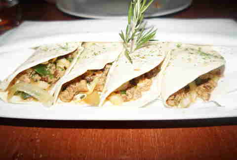 Crispy fish tacos at PM Steak in Miami