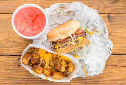 Sonic Chili Cheese tots Cherry Limeade