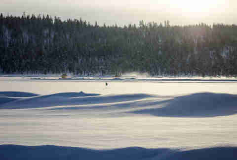 Snow plows on a frozen lake? Only in Finland