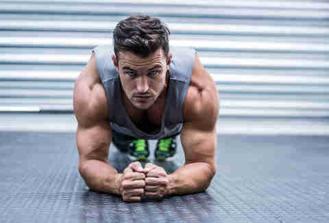 man doing plank