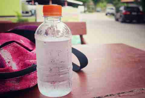 water bottle with sports bag