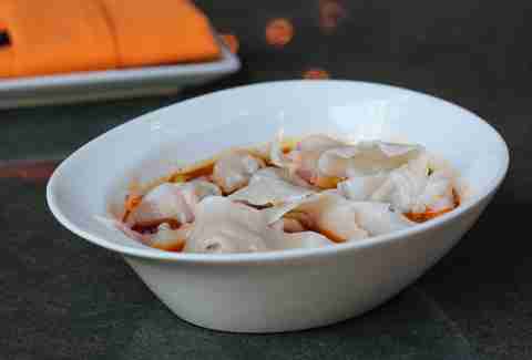 dandan philadelphia dumplings in chili oil sauce
