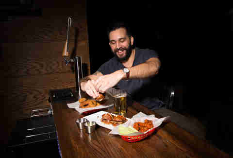 happy man at a bar