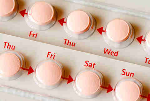 close up of birth control pack
