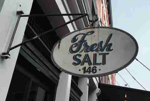 Fresh Salt sign in Financial District