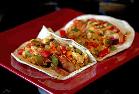 breakfast tacos with salsa