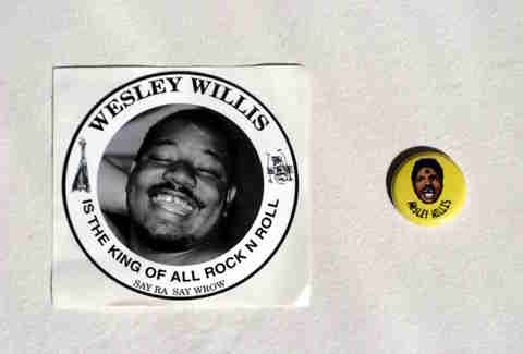 Wesley Willis sticker and button