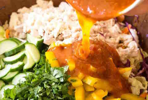 rainbow thai chicken salad