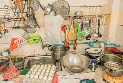 cluttered kitchen